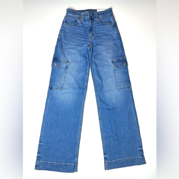 American Eagle Women's Dreamy Drape Super High Rise Baggy Wide Leg Jeans Size-24